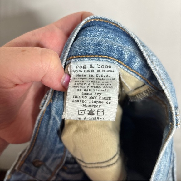 Rag & Bone Boyfriend Jean in Moss with Holes size 27 - Picture 9 of 12